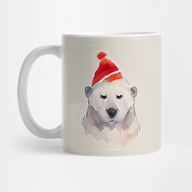 Polarbear wearing a Christmas Hat by fistikci